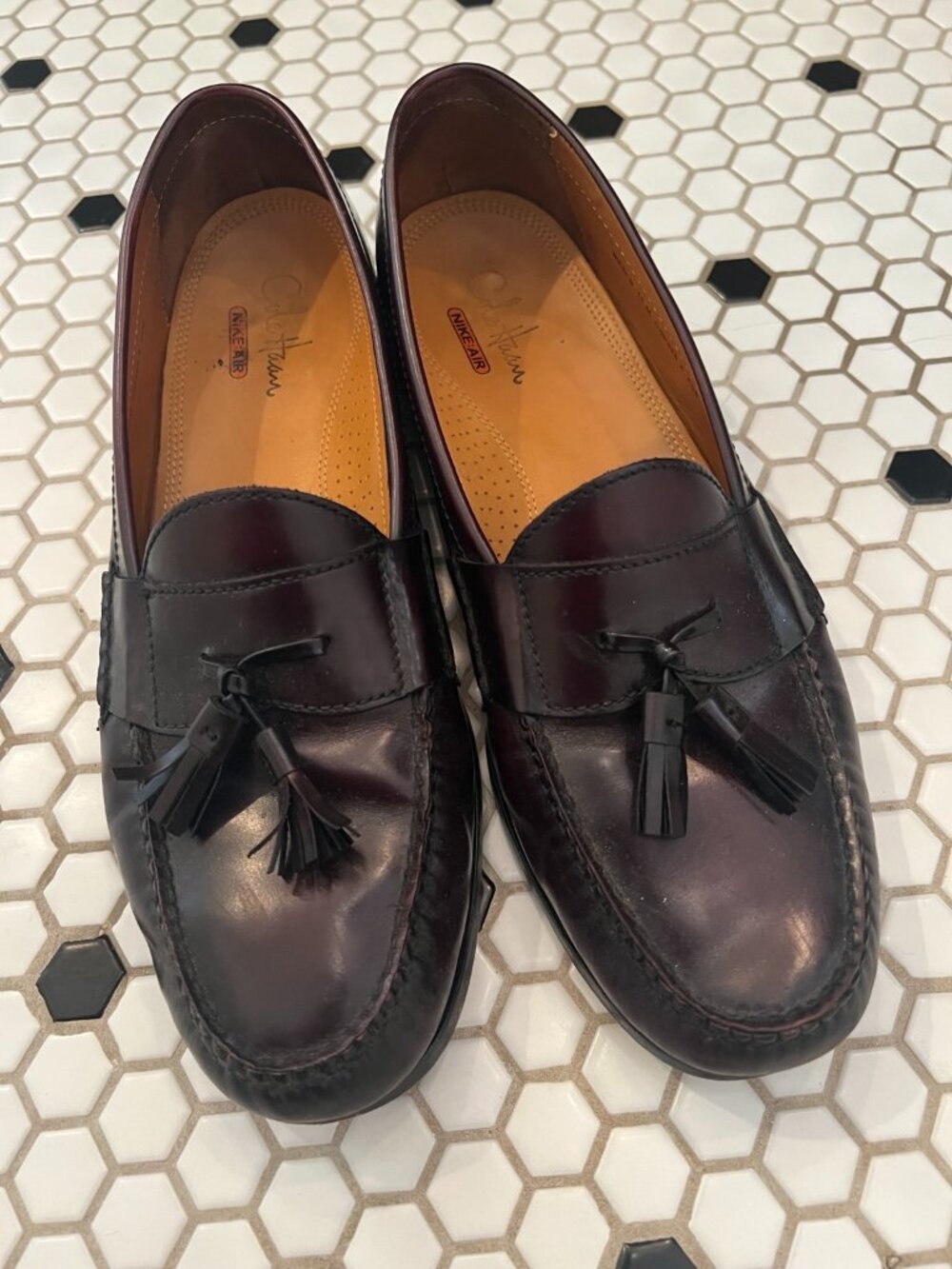 Cole Haan Men’s 11M Burgundy Leather Tassel Loafers C6588